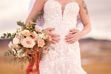 bride and groom portrait, winter wedding, photographed for Complete Weddings & Events, black hills barn wedding, barn at aspen acres wedding, spearfish wedding
