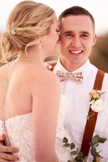 bride and groom portrait, winter wedding, photographed for Complete Weddings & Events, black hills barn wedding, barn at aspen acres wedding, spearfish wedding