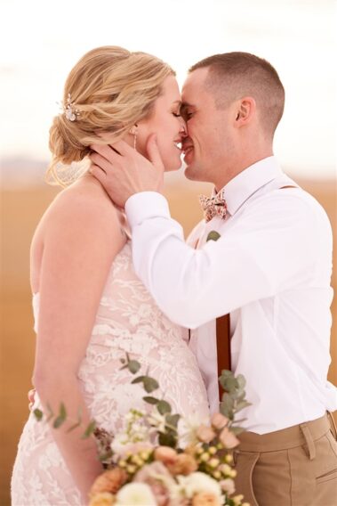 bride and groom portrait, winter wedding, photographed for Complete Weddings & Events, black hills barn wedding, barn at aspen acres wedding, spearfish wedding