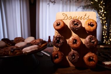 wedding donuts, the donut shop pierre, photographed for Complete Weddings & Events, black hills receptions wedding, photographer near me, black hills wedding, fall wedding
