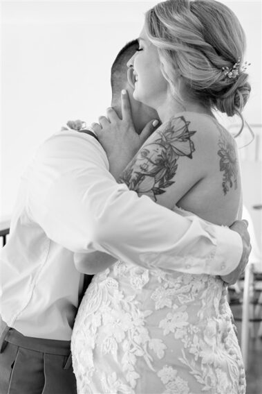 first look, winter wedding, photographed for Complete Weddings & Events, black hills barn wedding, barn at aspen acres wedding, spearfish wedding