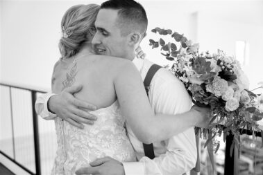 first look, winter wedding, photographed for Complete Weddings & Events, black hills barn wedding, barn at aspen acres wedding, spearfish wedding