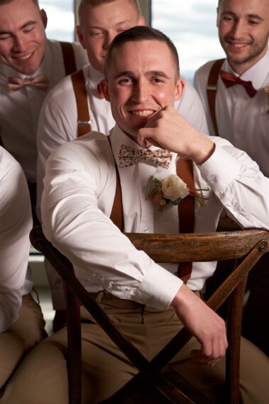 groom portrait, winter wedding, photographed for Complete Weddings & Events, black hills barn wedding, barn at aspen acres wedding, spearfish wedding