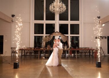 bride and groom first dance, winter wedding, photographed for Complete Weddings & Events, black hills barn wedding, barn at aspen acres wedding, spearfish wedding