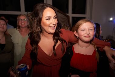 wedding guests dancing, winter wedding, photographed for Complete Weddings & Events, black hills barn wedding, barn at aspen acres wedding, spearfish wedding