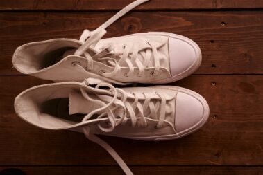 bride's tennis shoes, photographed for Complete Weddings & Events, black hills receptions wedding, photographer near me, black hills wedding, fall wedding