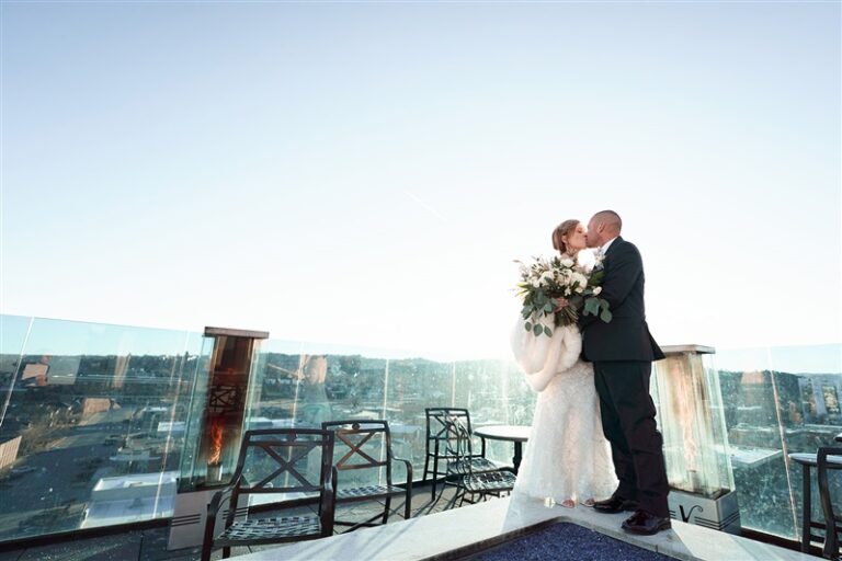 photographed for Complete Weddings & Events, hotel alex johnson wedding, justin straw designs, becoming blooms floral, vertex sky bar wedding photos