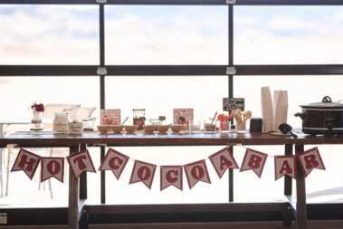 hot cocoa bar at barn at aspen acres wedding black hills barn