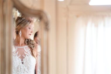 bride reflection in mirror at black hills receptions