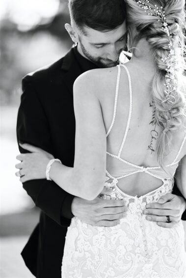bride and groom at black hills receptions wedding