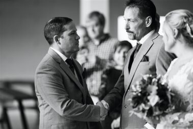 ceremony at barn at aspen acres wedding black hills barn