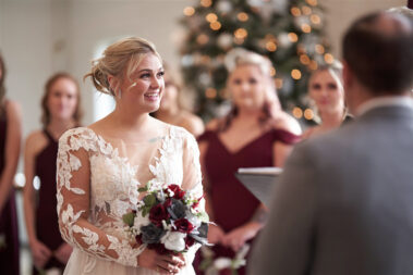 ceremony at barn at aspen acres wedding black hills barn