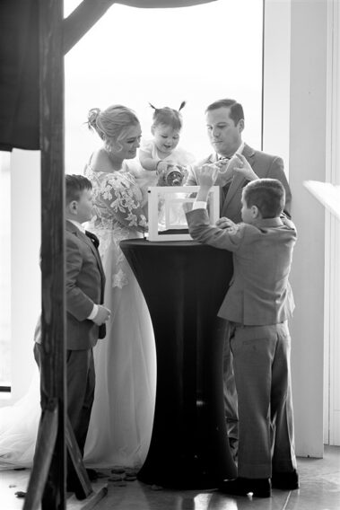 blended family unity ceremony at barn at aspen acres wedding black hills barn