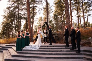bride and groom at altar at black hills receptions wedding