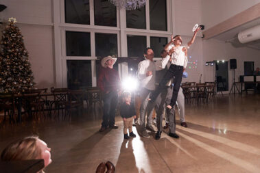 garter toss barn at aspen acres wedding black hills barn